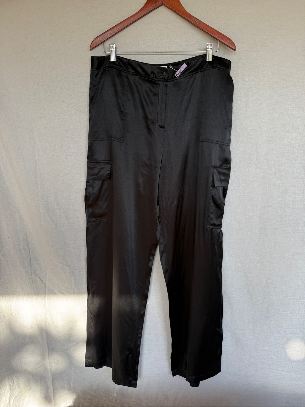 Vintage Allison Taylor 100% Silk Wide Leg Cargo Pants